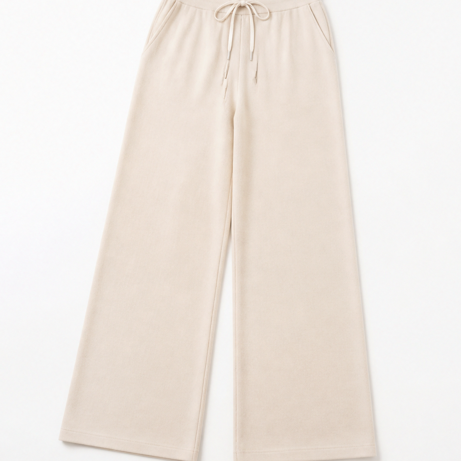 Polo Collar Wide Leg Knit Set