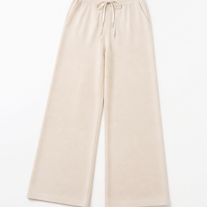 Polo Collar Wide Leg Knit Set