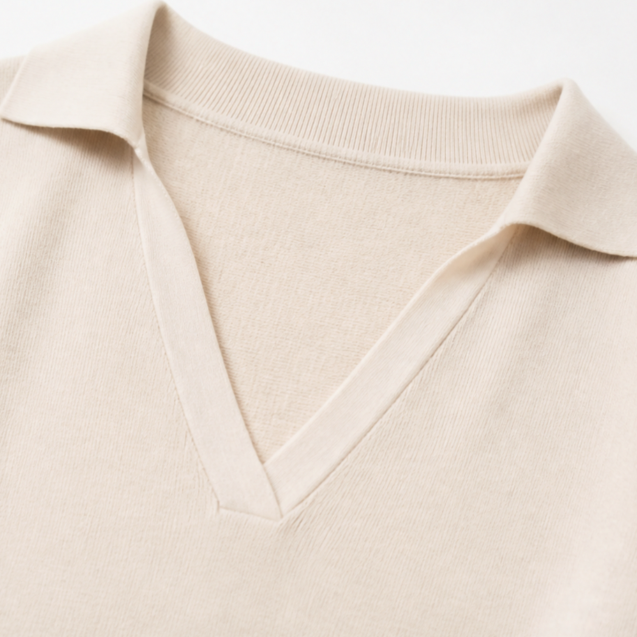 Polo Collar Wide Leg Knit Set