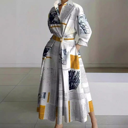 Poplin Long Sleeve Shirt Dress