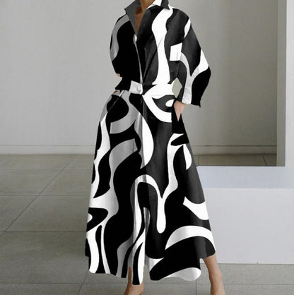 Poplin Long Sleeve Shirt Dress