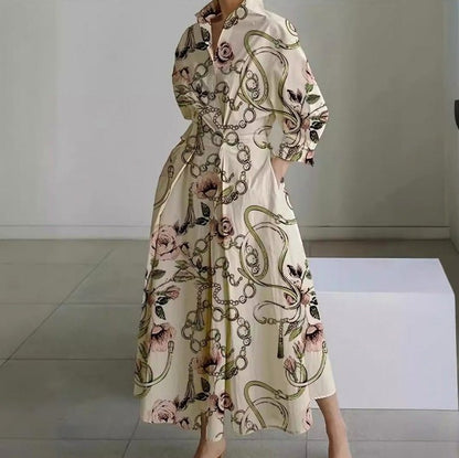 Poplin Long Sleeve Shirt Dress