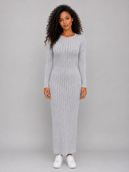 Ribbed Long Sleeve Maxi Dress