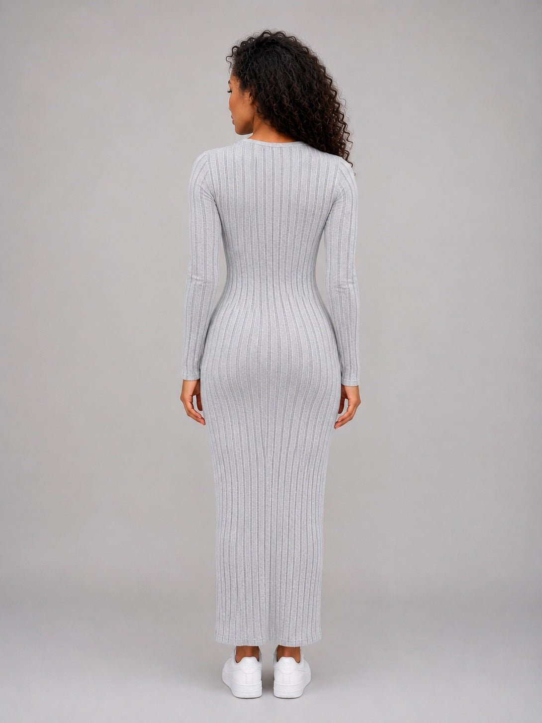 Ribbed Long Sleeve Maxi Dress