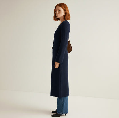 Ribbed Longline V-Neck Cardigan