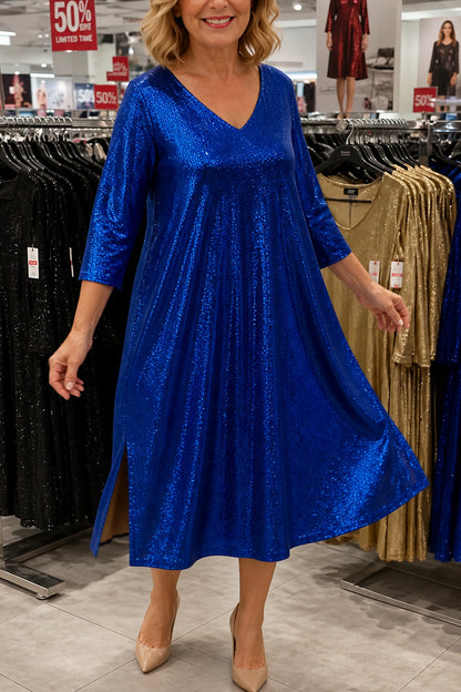 Sequin A-Line Midi Dress