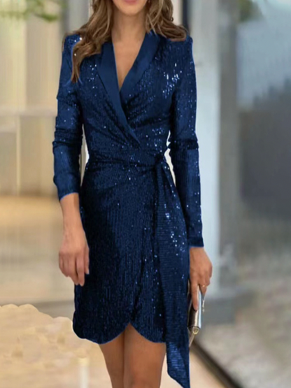 Sequin Long Sleeve Mini Dress
