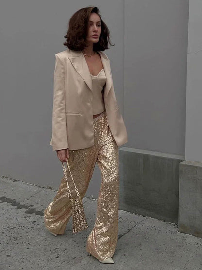 Sequin Wide Leg Pants