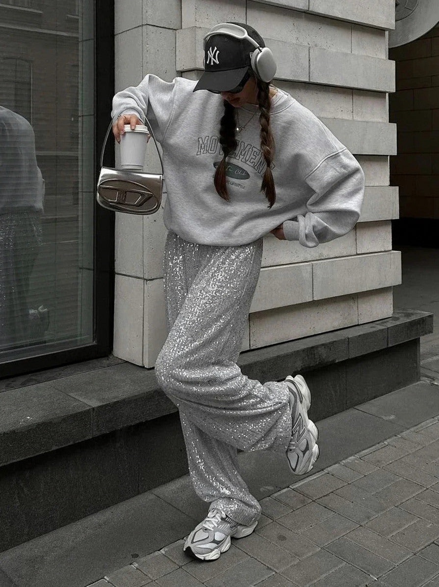 Sequin Wide Leg Pants