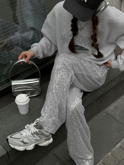 Sequin Wide Leg Pants