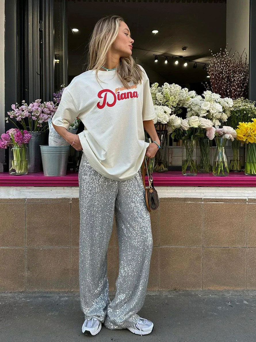 Sequin Wide Leg Pants
