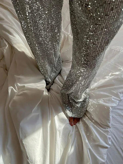 Sequin Wide Leg Pants
