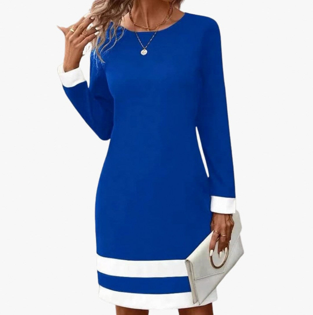 Striped Long Sleeve A-Line Mini Dress