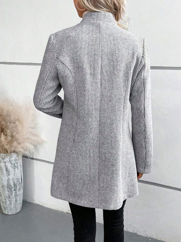 Striped Long Sleeve Button Front Blazer