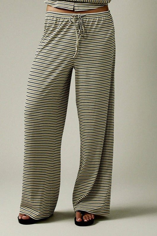 Striped Rib Knit Lounge Set