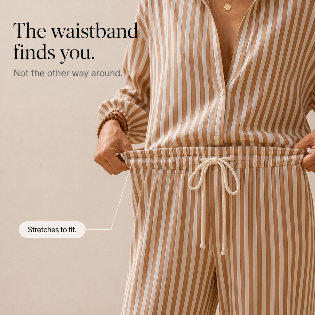 Striped Wide Leg Pant Set