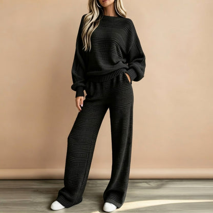 Textured Knit Wide Leg Set