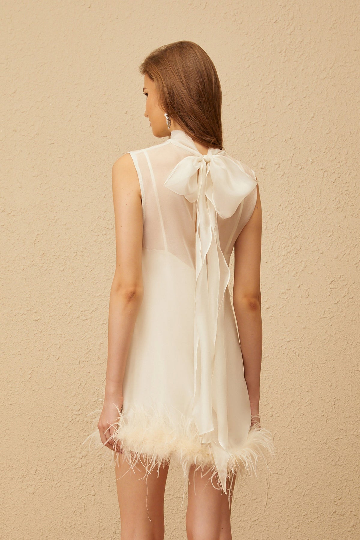 Tie Back Fringe Mini Dress
