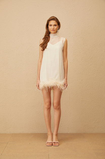 Tie Back Fringe Mini Dress