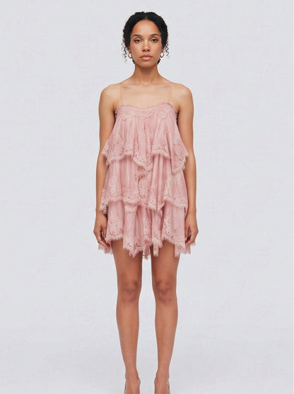 Tiered Lace Babydoll Mini Dress