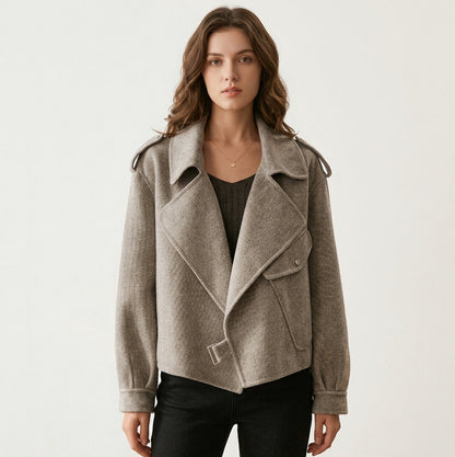 Tweed Asymmetric Collared Jacket