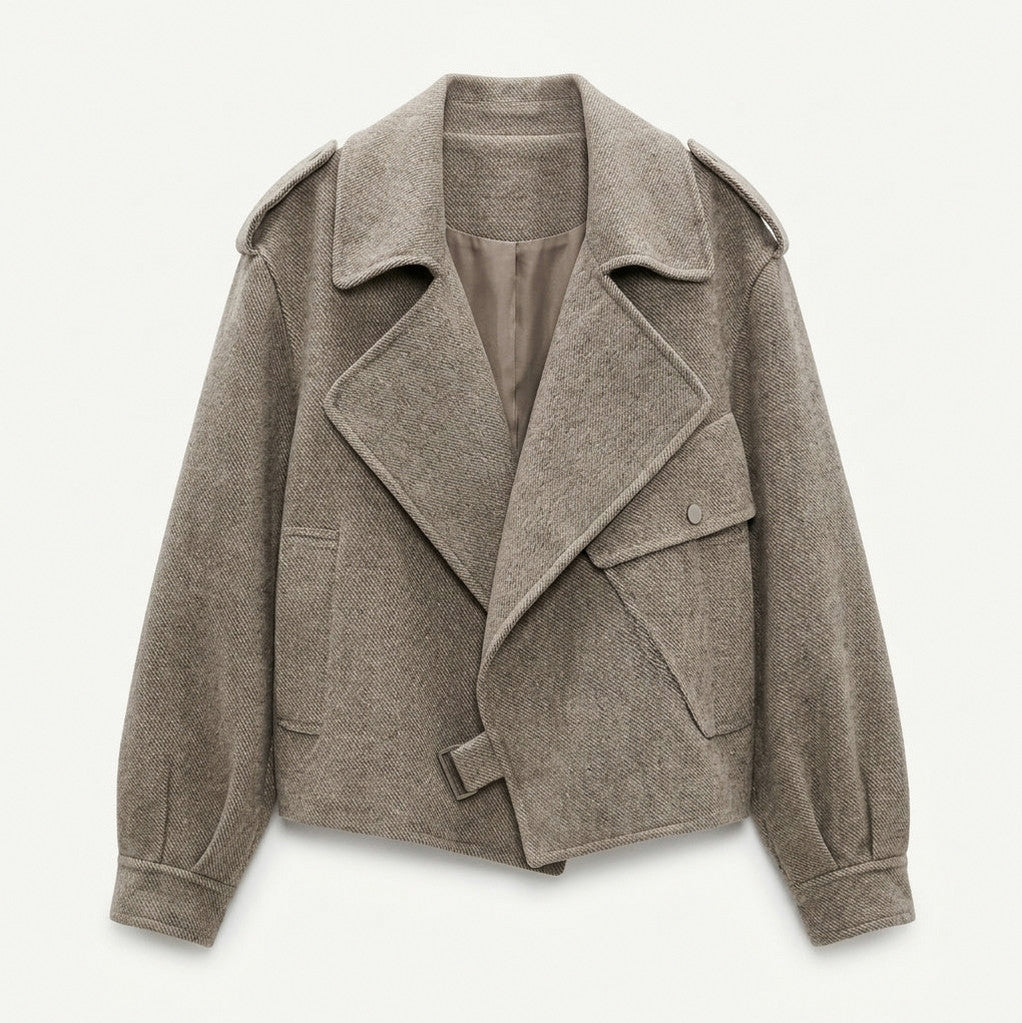 Tweed Asymmetric Collared Jacket