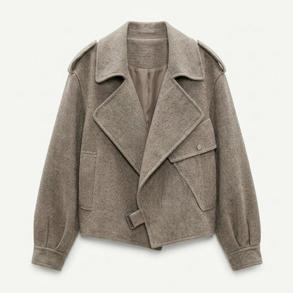 Tweed Asymmetric Collared Jacket