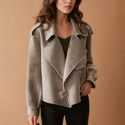 Tweed Asymmetric Collared Jacket