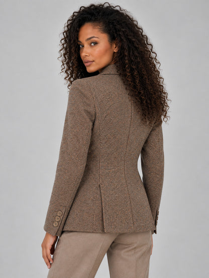 Tweed Notch Lapel Blazer