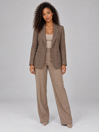 Tweed Notch Lapel Blazer