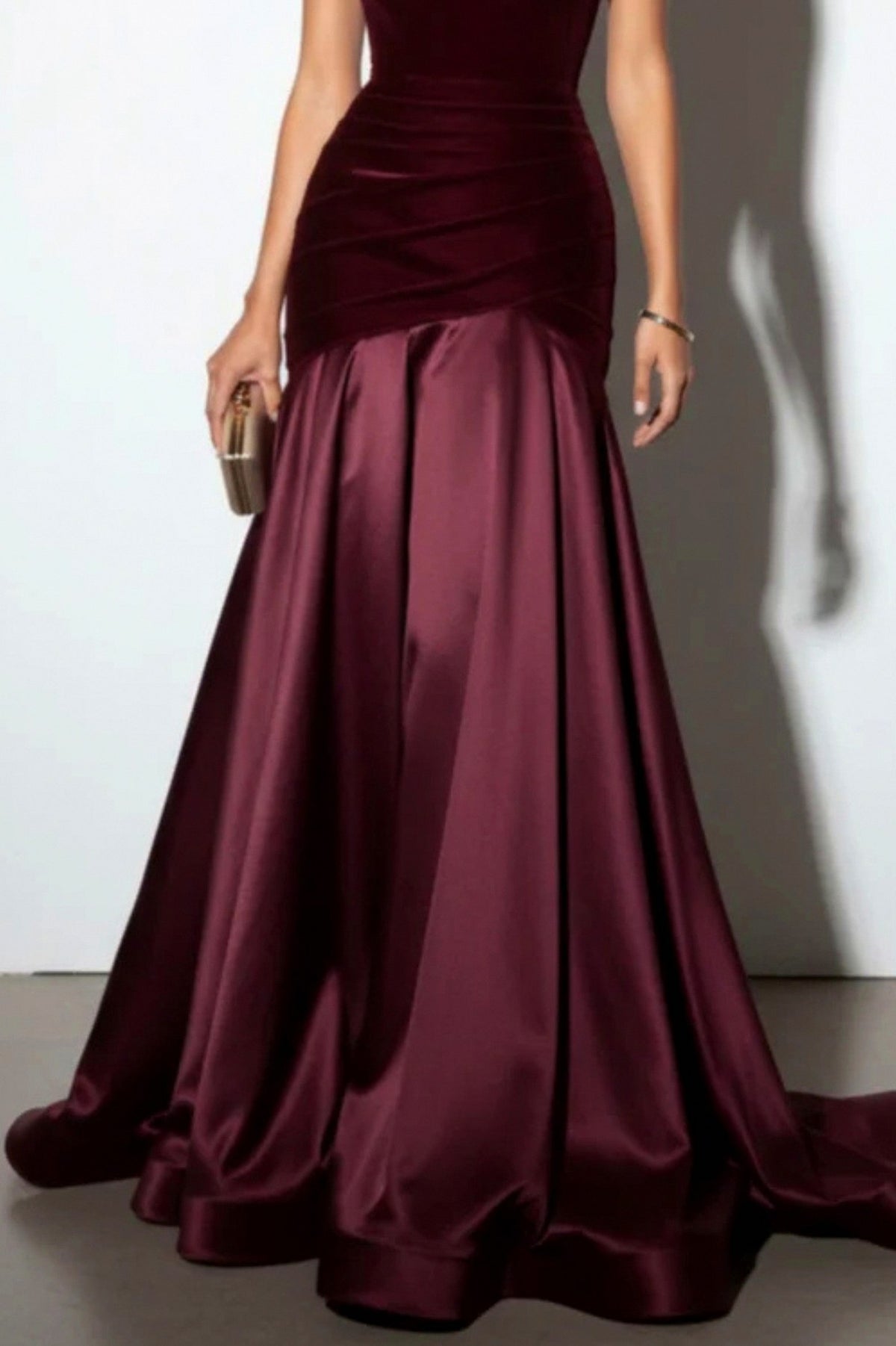 Velvet One Shoulder Maxi Dress