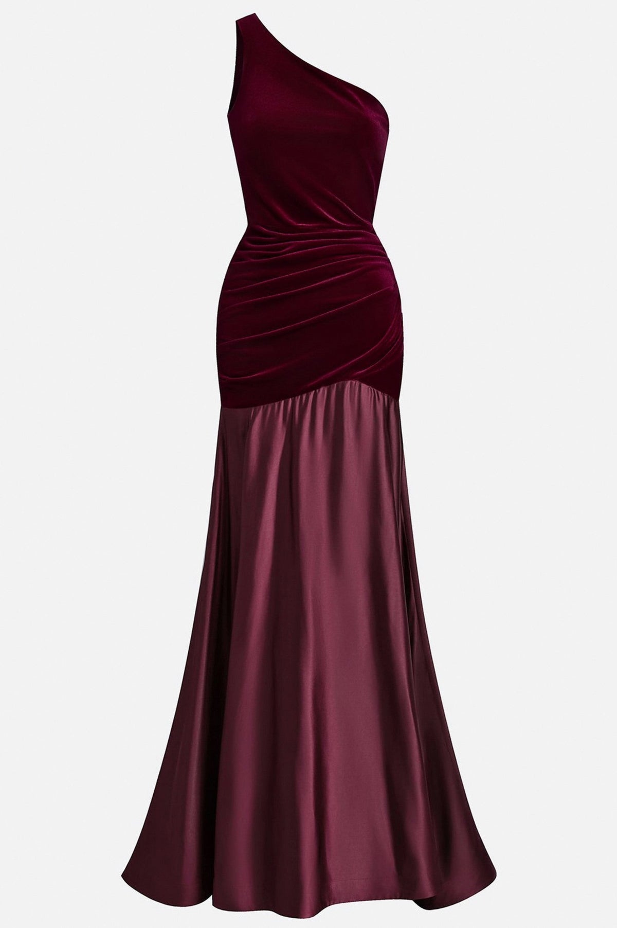 Velvet One Shoulder Maxi Dress