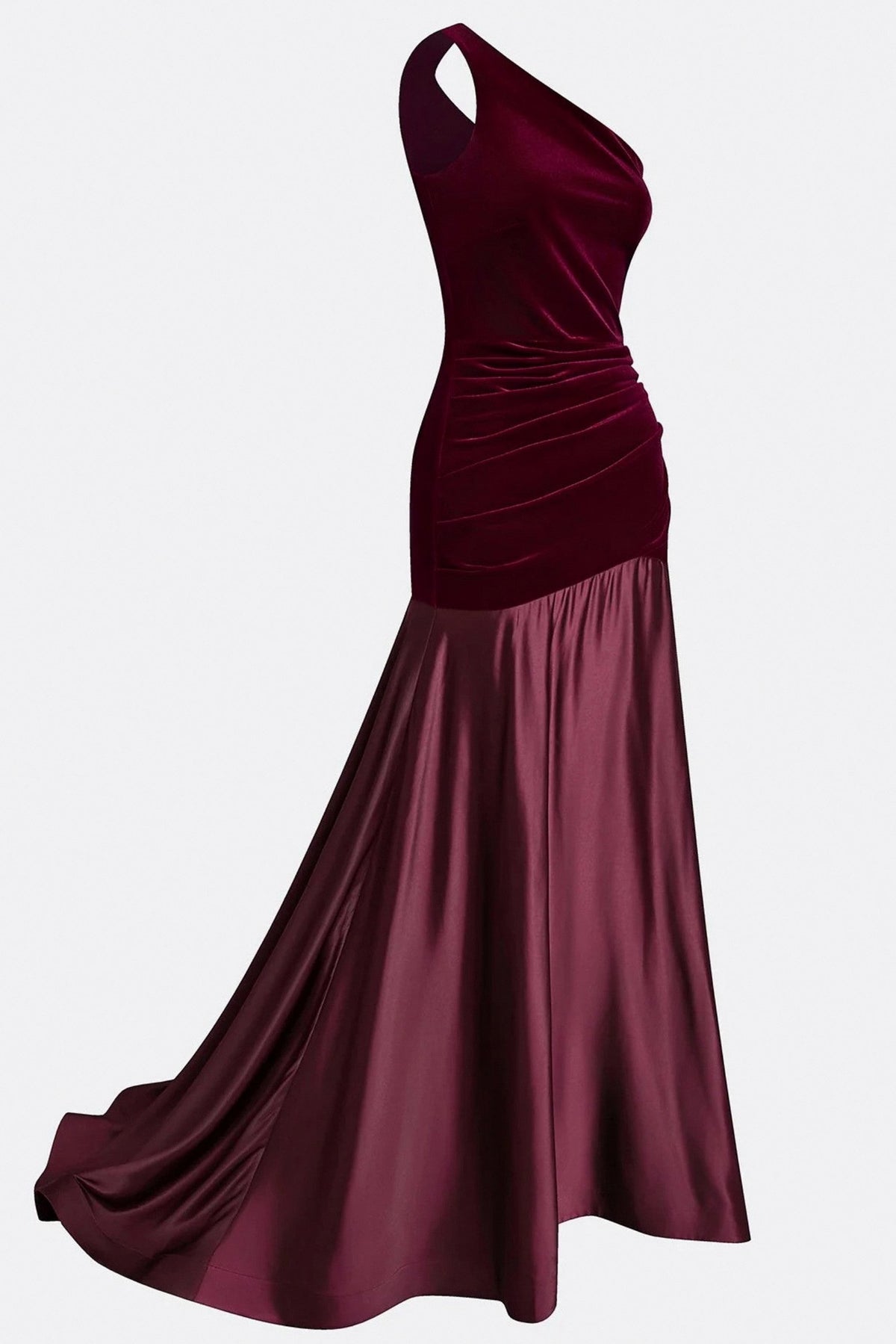 Velvet One Shoulder Maxi Dress