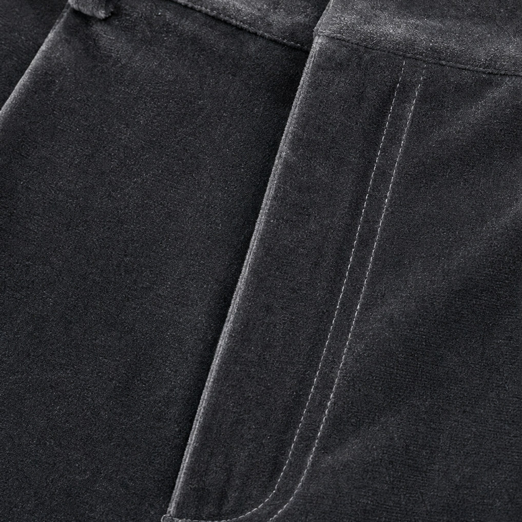 Velvet Pleated Wide Leg Pants